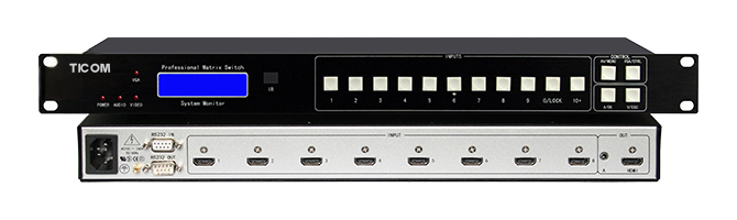 HDMI+A無縫自動(dòng)切換器8進(jìn)1出MAX0801ASHD