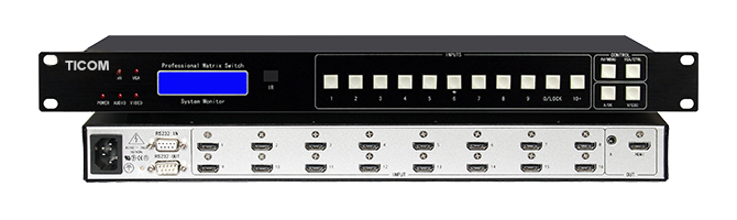 HDMI+A無縫自動(dòng)切換器16進(jìn)1出MAX1601ASHD